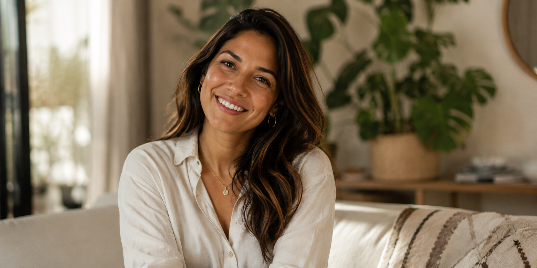 Latina woman smiling